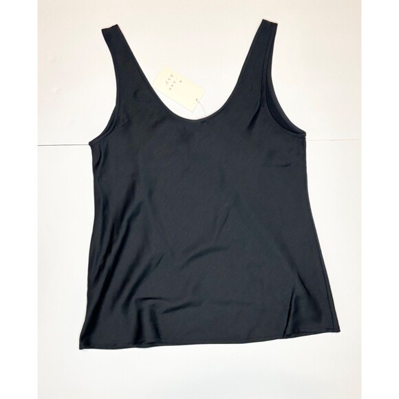 A New Day Woven Shell Tank Top Womens XS Scoop Neck Black with Darts NWT - Picture 2 of 5